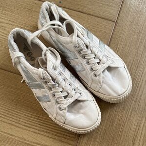 Gola Classic White Sneakers with Silver Stripes